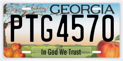 GA license plate PTG4570