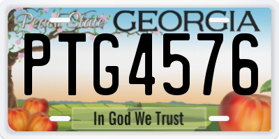 GA license plate PTG4576