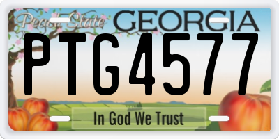 GA license plate PTG4577