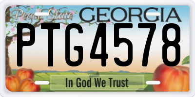 GA license plate PTG4578