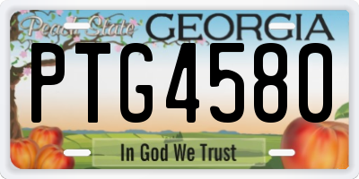 GA license plate PTG4580