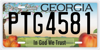GA license plate PTG4581