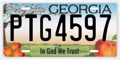 GA license plate PTG4597