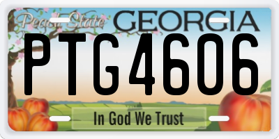 GA license plate PTG4606