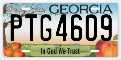 GA license plate PTG4609