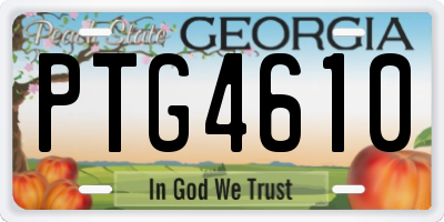 GA license plate PTG4610