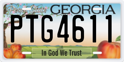 GA license plate PTG4611