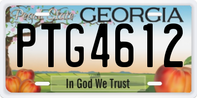GA license plate PTG4612