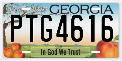 GA license plate PTG4616
