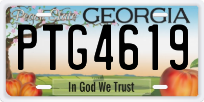 GA license plate PTG4619