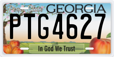 GA license plate PTG4627