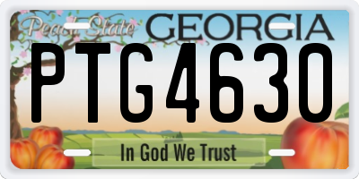 GA license plate PTG4630