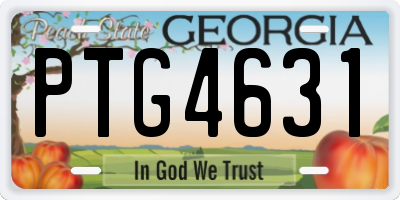 GA license plate PTG4631