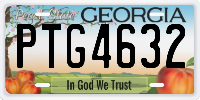 GA license plate PTG4632