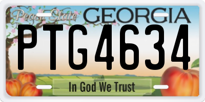 GA license plate PTG4634