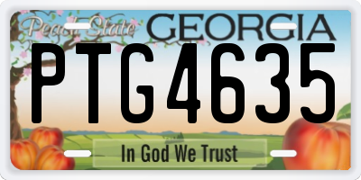 GA license plate PTG4635