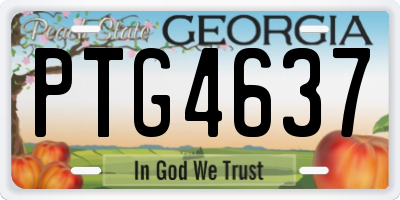 GA license plate PTG4637