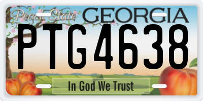 GA license plate PTG4638