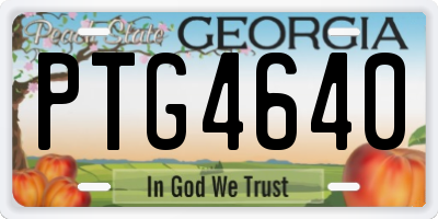 GA license plate PTG4640