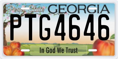 GA license plate PTG4646