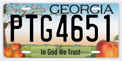 GA license plate PTG4651