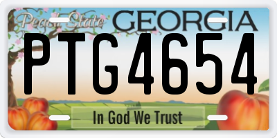 GA license plate PTG4654