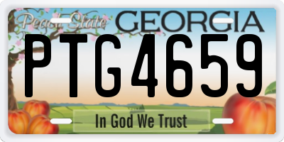 GA license plate PTG4659