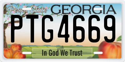 GA license plate PTG4669