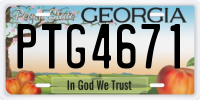 GA license plate PTG4671