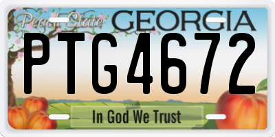 GA license plate PTG4672