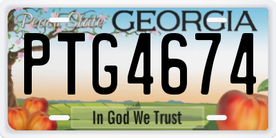 GA license plate PTG4674