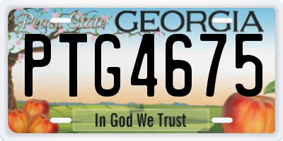 GA license plate PTG4675