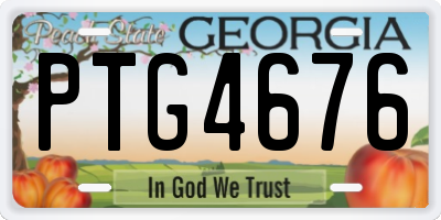 GA license plate PTG4676