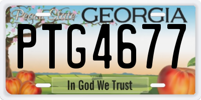 GA license plate PTG4677