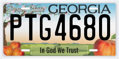 GA license plate PTG4680