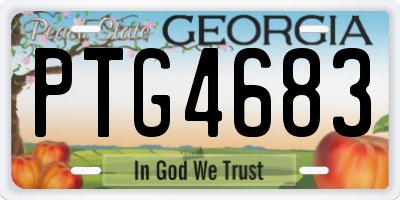 GA license plate PTG4683