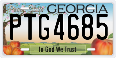 GA license plate PTG4685
