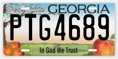 GA license plate PTG4689