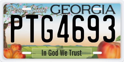 GA license plate PTG4693