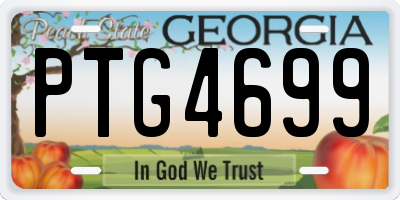 GA license plate PTG4699