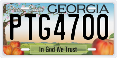 GA license plate PTG4700