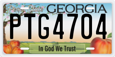GA license plate PTG4704