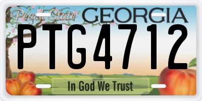 GA license plate PTG4712
