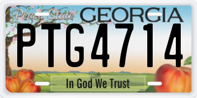 GA license plate PTG4714