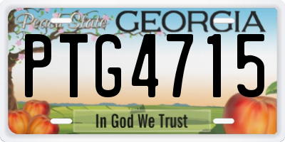 GA license plate PTG4715