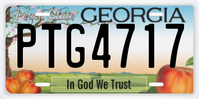 GA license plate PTG4717