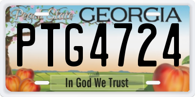 GA license plate PTG4724