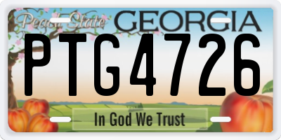 GA license plate PTG4726