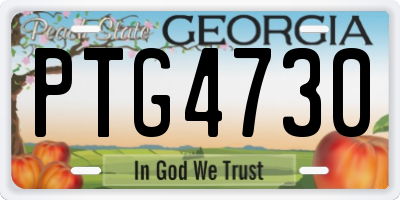 GA license plate PTG4730