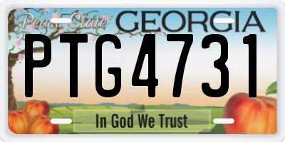 GA license plate PTG4731